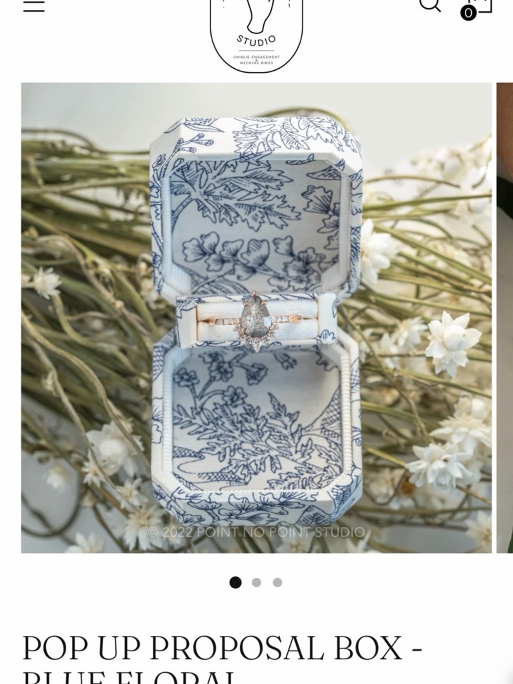 Triple ring and proposal box - Picture 3 of 3